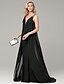 halpa Iltapuvut-Sheath / Column Special Occasion Dresses Chic &amp; Modern Dress Formal Evening Sweep / Brush Train Sleeveless V Neck Chiffon V Back with Sash / Ribbon 2024