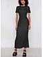 Χαμηλού Κόστους Γυναικεία Φορέματα-Γυναικεία Φόρεμα σε ευθεία γραμμή Κοντομάνικο Πουά Στάμπα Κομψό Καθημερινά Εξόδου Λεπτό Μαύρο Θαλασσί Ανθισμένο Ροζ Ανοικτό Καφέ Πράσινο του τριφυλλιού Τ M L XL XXL / Μακρύ