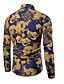 billige Herreskjorter-Herre - Geometrisk Trykt mønster Plusstørrelser Skjorte Blå