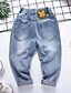 baratos Partes de baixo-Infantil Para Meninos Básico Sólido Buraco rasgado Com Cordão Algodão Jeans Azul Claro