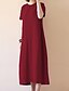 cheap Maxi Dresses-Women&#039;s Maxi Loose Shift Dress Blushing Pink Beige Wine L XL XXL