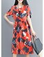 cheap Print Dresses-Women&#039;s Shift Dress Short Sleeve Geometric Print Basic Red Yellow Green M L XL XXL 3XL