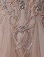 cheap Evening Dresses-Mermaid / Trumpet Luxurious Elegant Engagement Formal Evening Dress Jewel Neck Sleeveless Court Train Tulle with Crystals Beading Sequin 2021