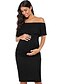 cheap Maternity Wear-Women&#039;s Sheath Dress Wine Black Dark Gray Navy Blue Short Sleeve Off Shoulder S M L XL / Above Knee / Maternity