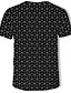 billige T-shirts og tanktops til mænd-Herre Geometrisk Trykt mønster T-shirt Rund hals Sort