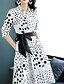 cheap Print Dresses-Women&#039;s A Line Dress White M L XL