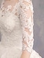 abordables Vestidos de novia-Pedida Formal Vestidos de novia Maxi Vestido de Gala Media Manga Barco de cuello Encaje Con Encaje 2023 Vestidos de novia