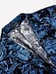 رخيصةأون معطف واق من المطر للرجال-Men&#039;s Blazer Blazer Geometric Regular Fit Rayon / Polyester Men&#039;s Suit Blue - Peaked Lapel