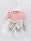 billige kjoler til jentebaby-Baby Jente Grunnleggende / Gatemote Dusty Rose Lapper Paljetter / Sløyfe Kortermet Knelang Bomull Kjole Rosa