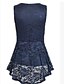 abordables Tops de tallas grandes-Mujer Un Color Camisa Escote en Pico Negro / Fucsia / Azul Marino / Beige