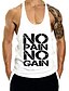 cheap Men&#039;s Casual T-shirts-Men&#039;s Tank Top Graphic Letter Print Sleeveless Daily Tops Active White Black Wine