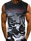 cheap Men&#039;s Tees &amp; Tank Tops-Men&#039;s Daily Sports Weekend Active Cotton Slim Tank Top - Camo / Camouflage / Letter Print Round Neck White / Sleeveless / Summer