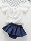 cheap Baby Girls&#039; Clothing Sets-Baby Girls&#039; Basic Solid Colored Short Sleeve Regular Clothing Set White / Toddler