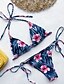halpa Bikinisetit-Naisten Uima-asut Bikinit EU / US-koko Uimapuku Kukka Vaalean sininen Keltainen Laivaston sininen Kolmia Uimapuvut Perus