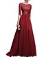 cheap Party Dresses-Women&#039;s Sheath Dress Dusty Rose Lace 3/4 Length Sleeve Solid Colored Lace Patchwork Boho Lace Belt Not Included Slim Wine White Black Purple Blushing Pink Navy Blue Gray S M L XL XXL / Maxi