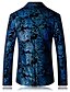 baratos Trench coat masculino-Homens Terno Blazer Geométrica Normal Raiom / Poliéster Masculino Terno Azul - Lapela Pontuda