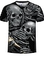 cheap Men&#039;s 3D T-shirts-Men&#039;s Tee T shirt Tee Shirt Designer Summer Short Sleeve Graphic Patterned 3D Skull Round Neck Casual Daily Print Clothing Clothes Designer Basic Casual Black