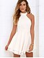 cheap Women&#039;s Dresses-Women&#039;s Elegant A Line Dress - Solid Colored White Navy Blue M L XL