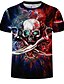 cheap Men&#039;s Tees &amp; Tank Tops-Men&#039;s T shirt Color Block 3D Skull Round Neck Print Tops Black