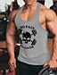 cheap Men&#039;s Casual T-shirts-Men&#039;s Graphic Skull Print Slim Tank Top Active Daily Sports Gym Round Neck Wine / White / Black / Blue / Navy Blue / Gray / Summer / Sleeveless / Letter