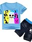 cheap Sets-Kids Boys&#039; Active Cartoon Short Sleeve Clothing Set Purple