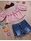 זול ערכות ביגוד לתינוקות בנות-סט של בגדים קצר שרוול ארוך קולור בלוק בסיסי בנות תִינוֹק