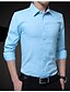 Недорогие Мужские рубашки-Муж. Однотонный Рубашка Винный / Белый / Черный / Синий / Светло-синий