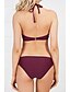 voordelige Zwemkleding voor dames-Dames Zwemkleding Bikini Zwempak Wijn Zwart Korte top Halternek Badpakken / Sexy