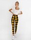 cheap Women&#039;s Pants-Women&#039;s Active / Basic Chinos Pants - Plaid / Checkered Patchwork High Waist White Yellow Red S M L