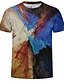 halpa Miesten vapaa-ajan T-paidat-Miesten Pluskoko Color Block Painettu T-paita - Puuvilla Pyöreä kaula-aukko Musta