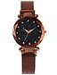 cheap Quartz Watches-Women Quartz Watch Bling Rhinestone Wristwatch Starry Sky Dial Waterproof Mesh Belt Watch