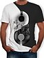 cheap Men&#039;s 3D T-shirts-Men&#039;s T shirt Shirt Graphic 3D Skull Round Neck Casual Daily Print Short Sleeve Regular Fit Tops Streetwear Exaggerated Black / Summer