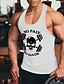 cheap Men&#039;s Casual T-shirts-Men&#039;s Graphic Skull Print Slim Tank Top Active Daily Sports Gym Round Neck Wine / White / Black / Blue / Navy Blue / Gray / Summer / Sleeveless / Letter