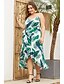 cheap Plus Size Dresses-Women&#039;s Plus Size Sheath Dress Sleeveless Floral Ruffle Lace up Off Shoulder Basic Boho Green XL XXL XXXL XXXXL