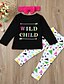 cheap Sets-Kids Toddler Girls&#039; Active Basic Geometric Print Rainbow Print Long Sleeve Regular Regular Cotton Clothing Set Black