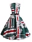 cheap Vintage Dresses-Women&#039;s Elegant A Line Dress - Floral White Green S M L XL