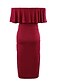 cheap Maternity Dresses-Women&#039;s Knee-length Maternity Blushing Pink Red Dress Basic Sheath Solid Colored S M