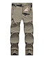 billige Bunner-Herre Turbukser Sommer Vår Høst Utendørs Normal Vanntett Hudvennlig Hurtigtørkende Stretch Bukser Bunner Elastisk midje Mørkegrå Svart Elastan Camping / Vandring Jakt Fisking M L XL XXL XXXL