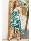 cheap Plus Size Dresses-Women&#039;s Plus Size Sheath Dress Sleeveless Floral Ruffle Lace up Off Shoulder Basic Boho Green XL XXL XXXL XXXXL