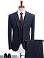 cheap Tuxedo Suits-Dark Grey Blue Men&#039;s Wedding Special Occasion Solid Colored Notch Standard Fit Single Breasted Two-buttons 2023