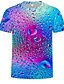 abordables Camisetas 3D de hombre-Hombre Camiseta Graphic Cerveza Escote Redondo Azul Piscina Manga Corta Impresión 3D Calle Diario Estampado Tops Fiesta Casual