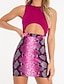 cheap Plus Size Bottoms-Women&#039;s Sexy Bodycon Skirts Snakeskin Yellow Fuchsia Green / Mini / Slim