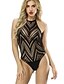 baratos Lingerie Sexy-Women&#039;s Mesh Suits Nightwear Solid Colored / Floral / Jacquard Black One-Size