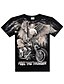 cheap Men&#039;s Tees &amp; Tank Tops-Men&#039;s T-shirt Graphic Letter Print Short Sleeve Slim Tops Exaggerated Round Neck Black / Club