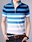 cheap Men&#039;s Polos-Men&#039;s Cotton Polo - Striped Print Shirt Collar Blue