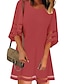 cheap Women&#039;s Dresses-Women&#039;s Red White Dress Summer Shift Chiffon Solid Colored S M