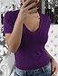 cheap Plus Size Tops-Women&#039;s T-shirt - Solid Colored Fashion V Neck Red / Spring / Summer / Fall / Winter