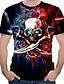 cheap Men&#039;s Tees &amp; Tank Tops-Men&#039;s T shirt Color Block 3D Skull Round Neck Print Tops Black