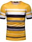 Χαμηλού Κόστους Ανδρικά Μπλουζάκια &amp; Φανελάκια-Ανδρικά T-shirt Ριγέ / Συνδυασμός Χρωμάτων Στρογγυλή Λαιμόκοψη Στάμπα Κίτρινο