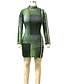cheap Women&#039;s Dresses-Women&#039;s Basic Slim Bodycon Dress - Striped Patchwork Green S M L XL